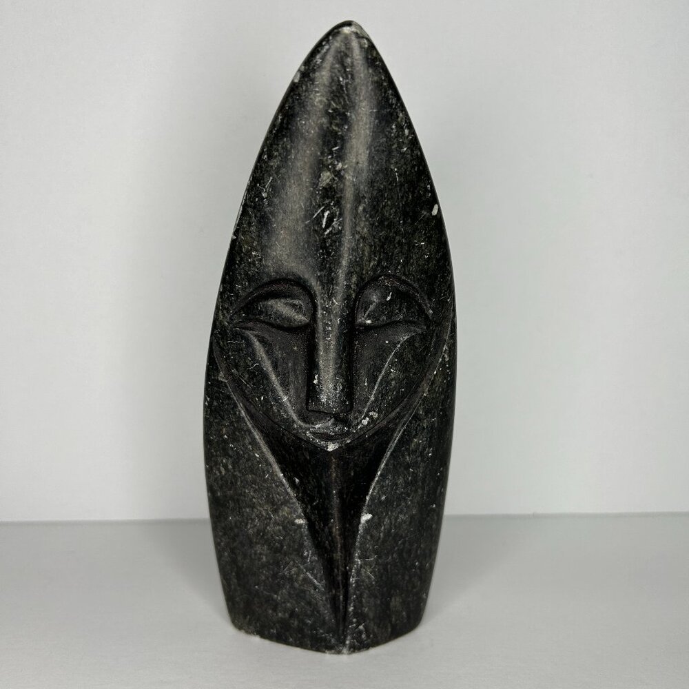 Vintage African Soapstone Carved Abstract Artist Signed Sculpture